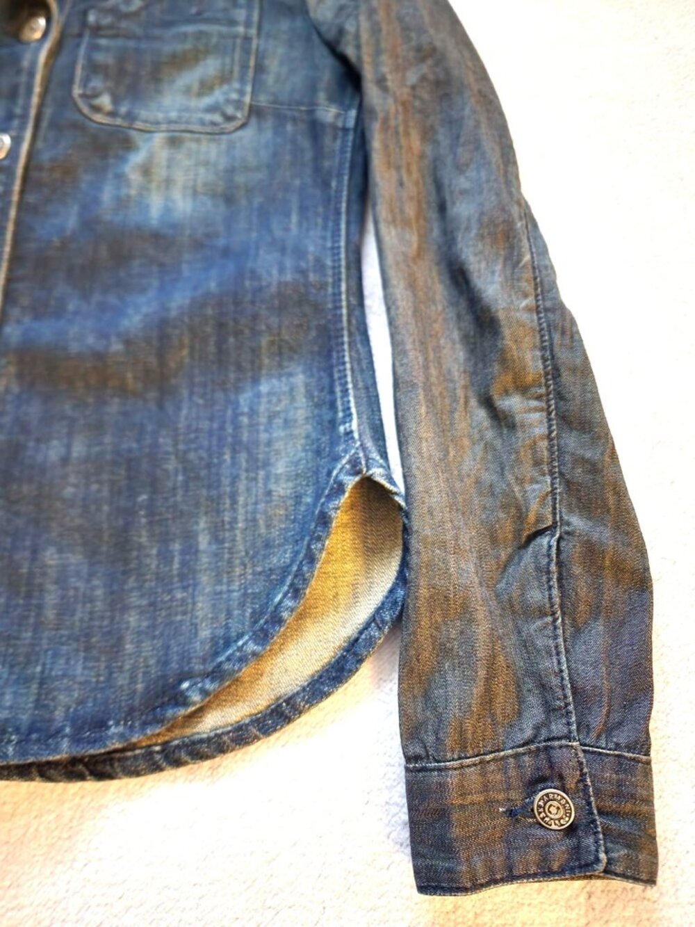 Armani Exchange Women's Blue Denim Studded Long Sleeve Shirt Size XS/TP - Picture 8 of 13